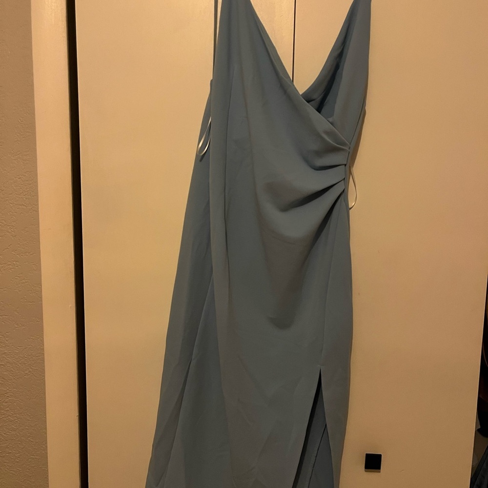 Hello Molly Green Asymmetrical Wrap Gown